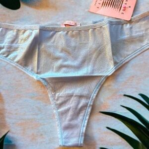NWT Microfiber Metallic Thong Panty M